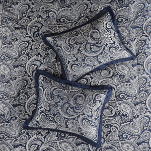 12 Piece Comforter Set with Cotton Bed Sheets Navy Cal King