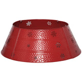 Christmas Tree Collar, Steel Tree Ring Skirt, Home Xmas Decoration for Christmas Tree, 26' x 26' x 9', Red