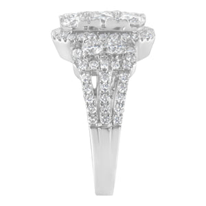 14K White Gold 2 1/4 Cttw Diamond Cocktail Cluster Ring (G-H Color, SI2-I1 Clarity) - Size 7