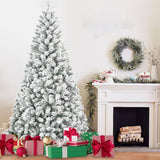 5FT Flocked Christmas Tree – Artificial Snowy Holiday Tree with 407 Tips