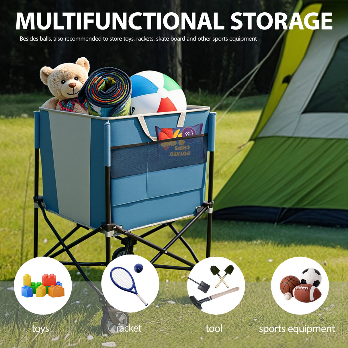 Rolling Ball Storage Cart with Wheels