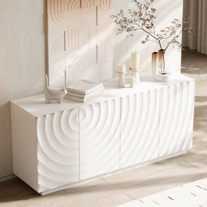 Buffet Cabinet with Storage - Modern 4-Door Sideboard