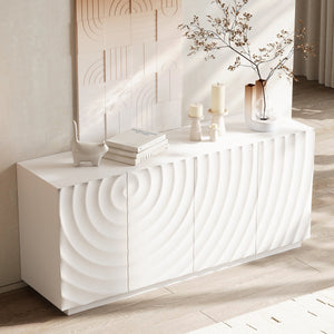 Buffet Cabinet with Storage - Modern 4-Door Sideboard