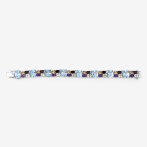 51.36 Carat Genuine Multi Stones .925 Sterling Silver Bracelet