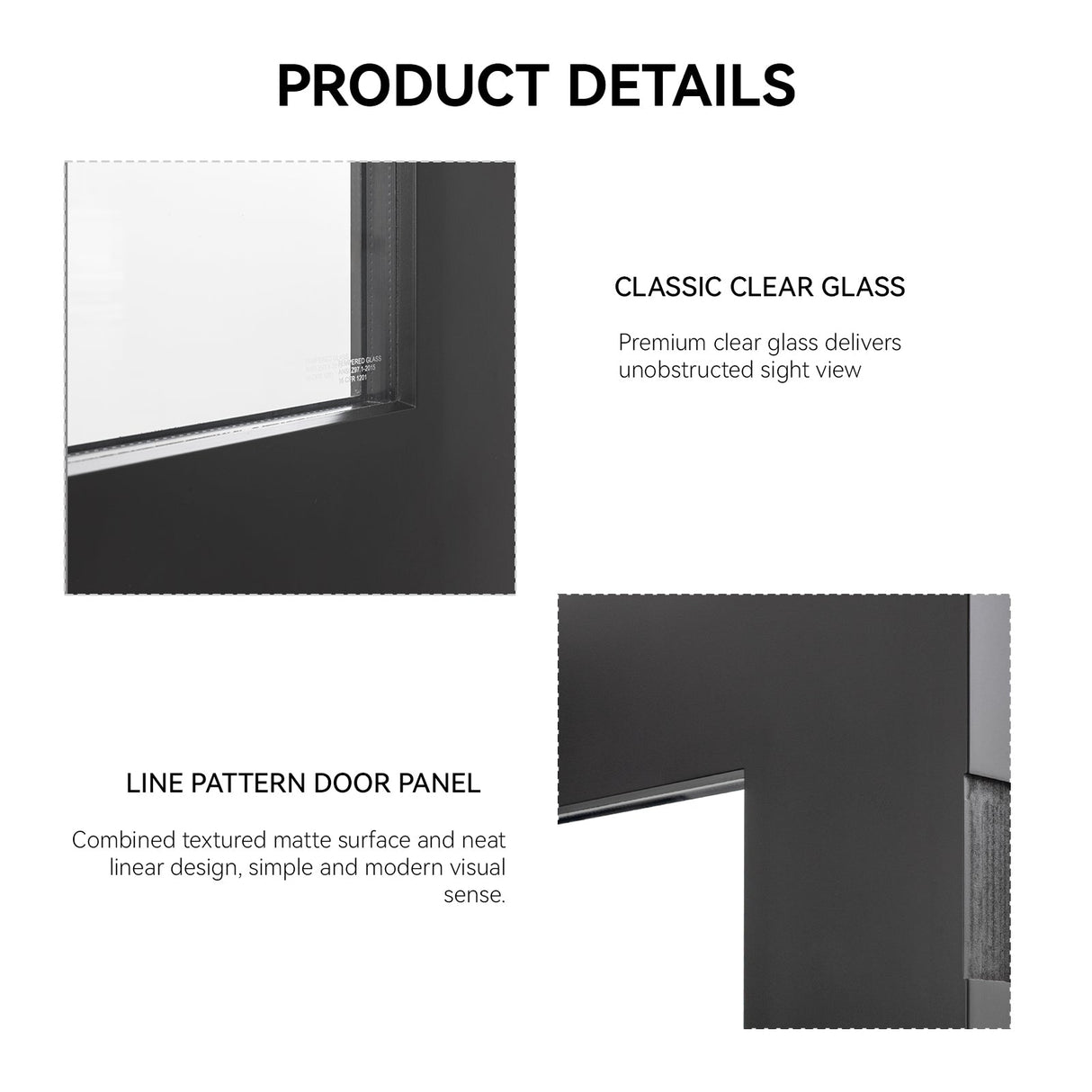 36"x80" Fiberglass Front Door with Contemporary Design