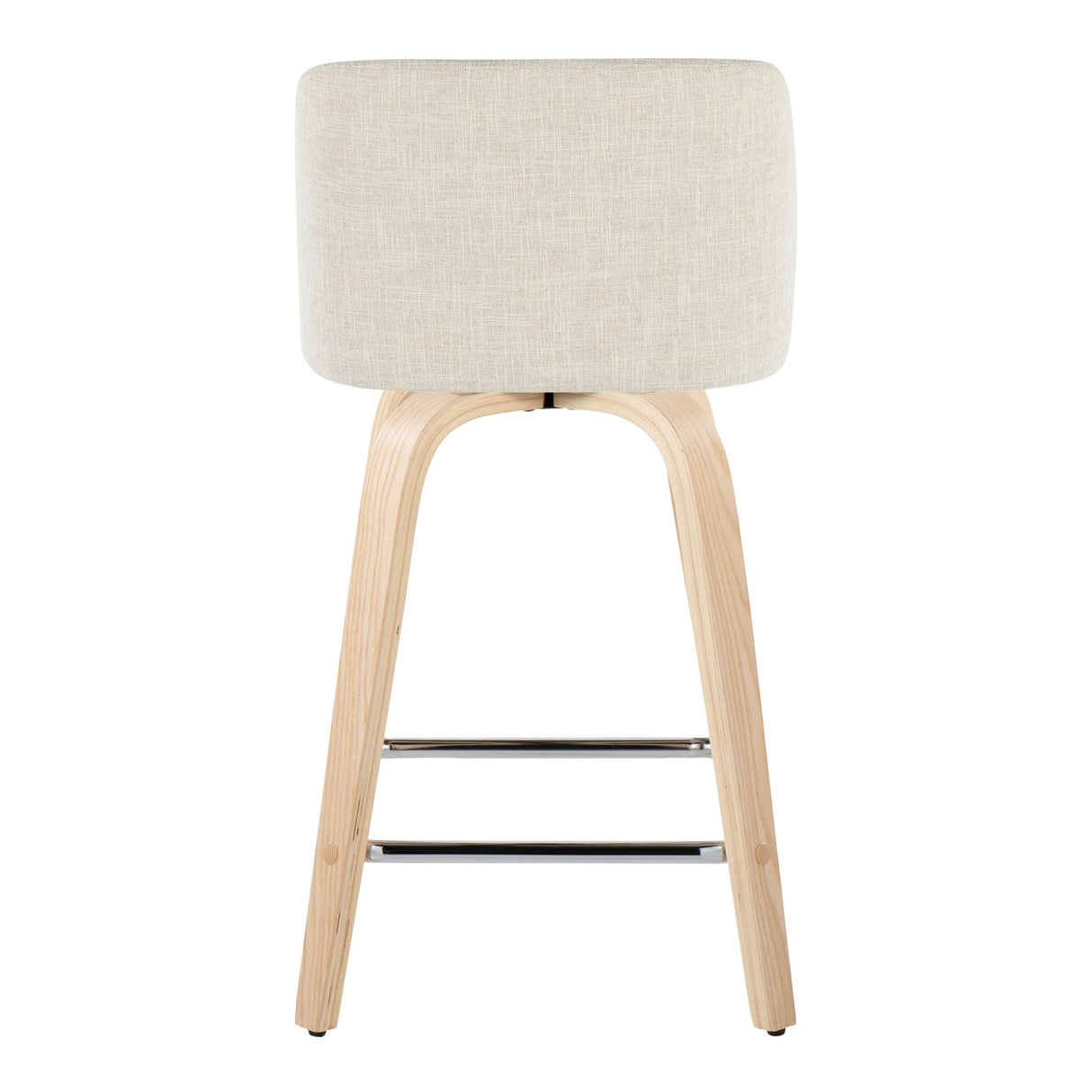 Toriano - Contemporary Fixed Height Counter Stool Swivel With Square Footrest (Set of 2)