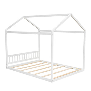 Wooden House Bed With Headboard