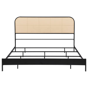 Amherst Radio Weave Rattan Metal Eastern King Bed Black