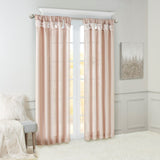 Twist tab lined window curtain panel blush 50x95"