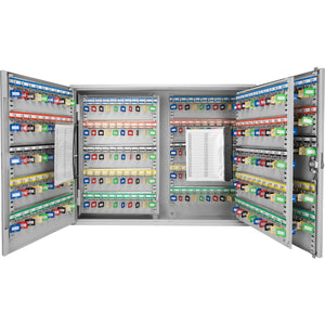 Adjustable Key Cabinet with Lock - Multiple Sizes, Gray or Black