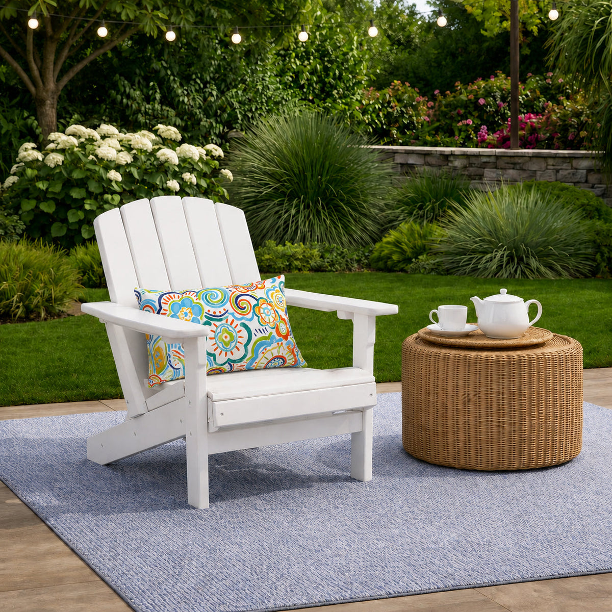 2 Pack Outdoor Lumbar Pillow Covers - Blue Medallion