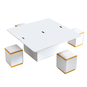 Lift Top Coffee Table With 4 Storage Stools