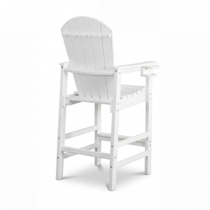 HDPE Bar Height Adirondack Patio Chair with Cup Holder and Armrests