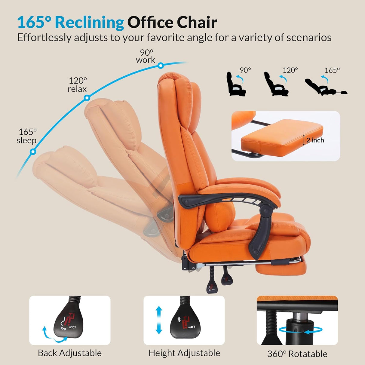 Executive Office Chair with Foot Rest