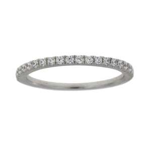 Cubic Zirconium Wedding Band Ring Sterling Silver