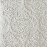 King/Cal King 3 Piece Tufted Cotton Chenille Damask Duvet Cover Set