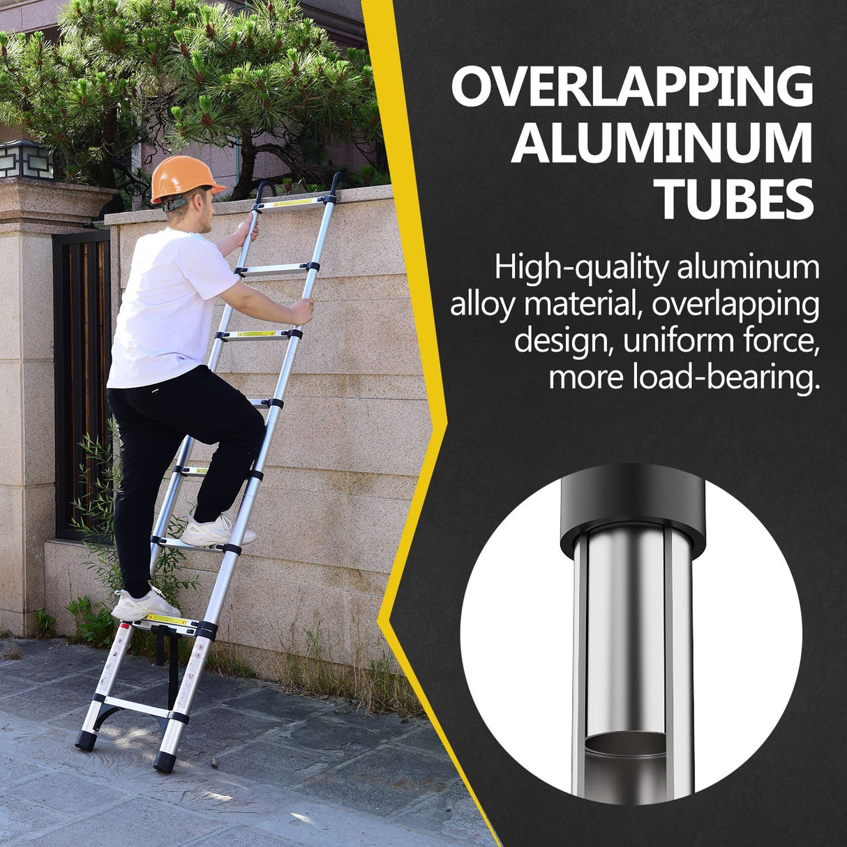 8.5FT Telescopic Aluminum Alloy Multi-Purpose Ladder