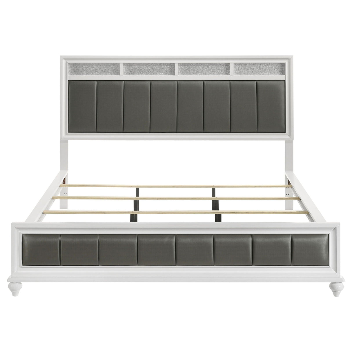 Barzini Wood California King Panel Bed White