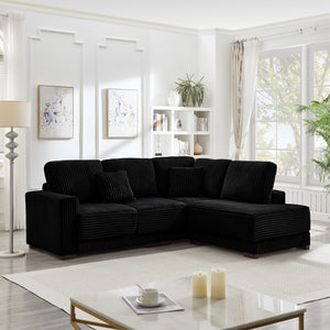 93" Sectional Sofa Couch with Reversible Chaise Lounge