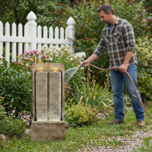 39 Inch Outdoor Water Fountain with Pump