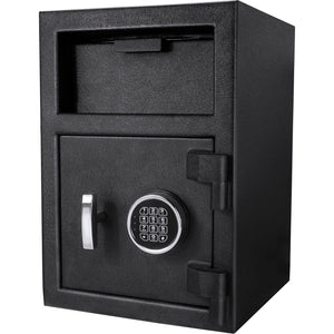 Solid Steel Keypad Depository Safe with Digital Access - Black