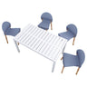 4 Piece Set Of Single Chairs With Long Table