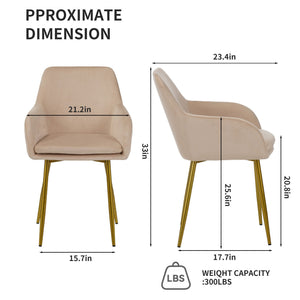 Dining Chair Set For Dining Rooms (Set of 2) - Beige