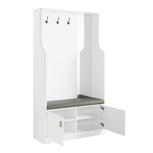 Buck II - Hall Tree - White High Gloss