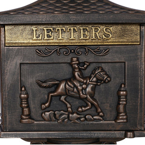 Cast Aluminum Mailbox with Durable Construction – Dark Brown, Black, or White