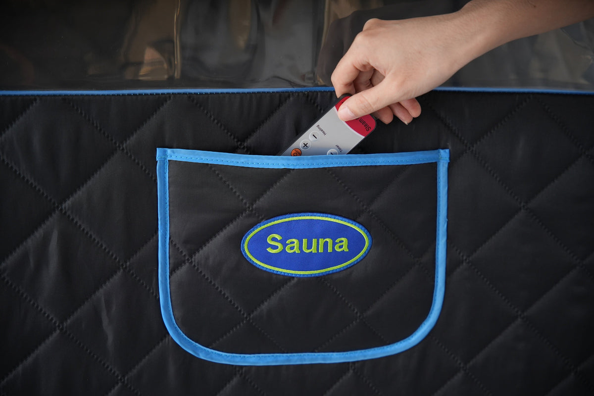 Portable Folding Full size Steam Sauna with 1000W&2.2L steam Generator. Personal Sauna Tent for Relaxation & Spa at home. Fast heating. Folding Steel Rim, it's easy to install, with FCC certification.