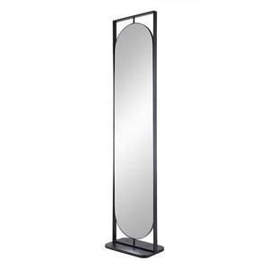 Full Length Standing Mirror, 360° Swivel Floor Mirror For Bedroom - Black