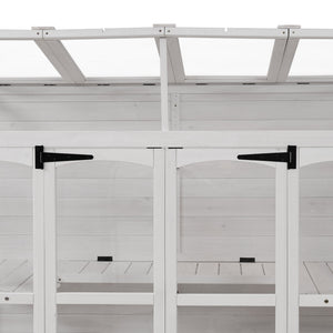 TOPMAX 78-inch Wooden Walk-in Greenhouse with 4 Skylights and Folding Shelves