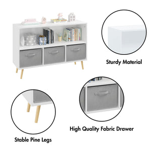 Bookcase With Collapsible Drawers, Book Display Organizer