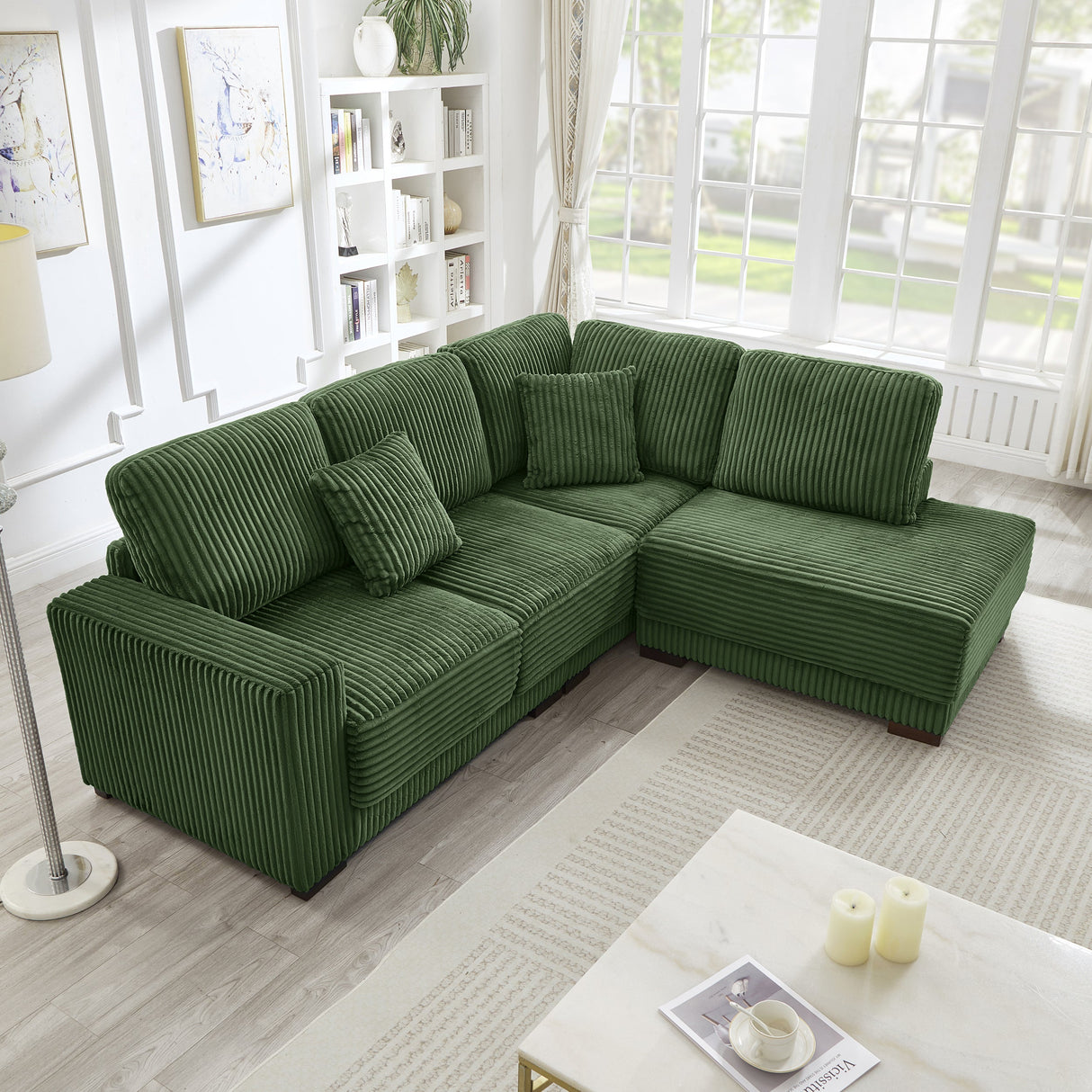 93" Sectional Sofa, L Shaped Sofa Couch