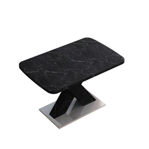 Modern Rectangle Dining Table With Stretchable TopAnd X Shape Legs