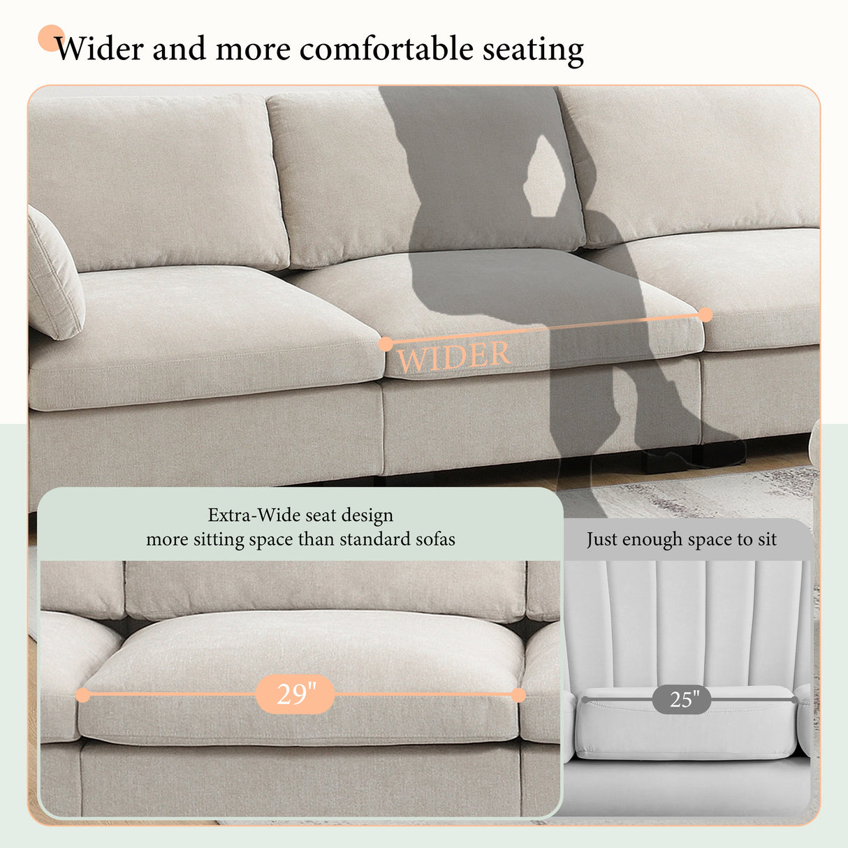 130" Modular Sectional Sofa