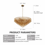 37" Extra Large 14-Light Gold Modern Round Chandelier