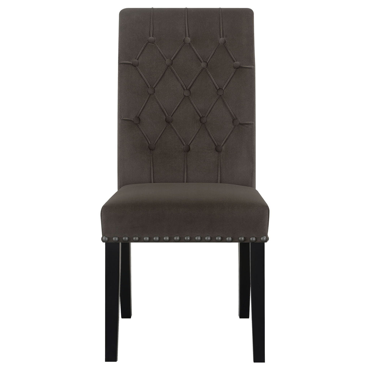 Side Chairs With Tufting Nailhead Trim (Set of 2) - Brown