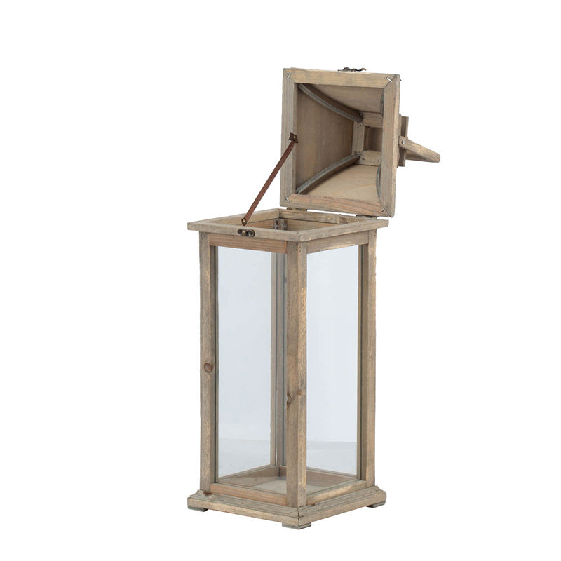 Wooden Candle Lantern Decorative, Hurricane Lantern Holder