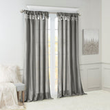 Twist tab lined window curtain panel charcoal 50x120"