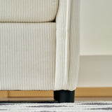 Oversized Chaise Lounge Chair with Ottoman and Storage in Beige