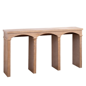 Rustic Archway Console Table – 60" Long Entryway Table with Decorative Arched Legs