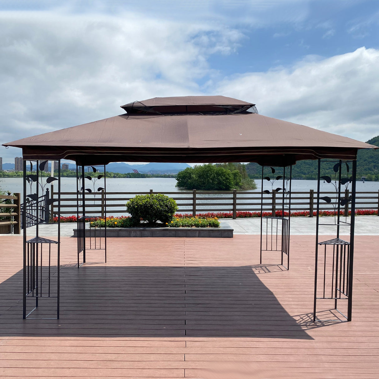 Gazebo tent with double roof & mosquito net