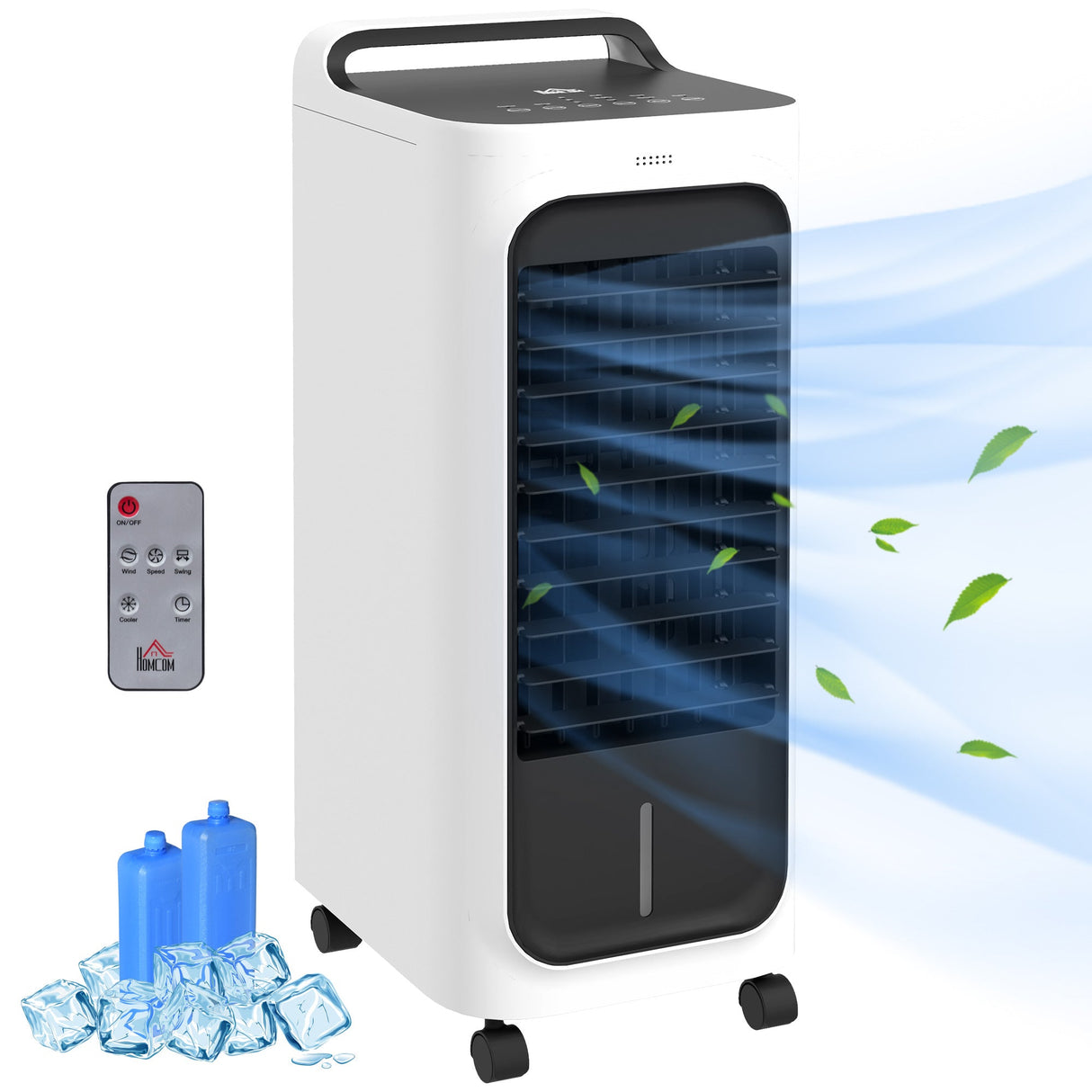 HOMCOM 26" Evaporative Air Cooler with Ice Packs