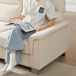 3 Seater Elegant Stationary Sofa