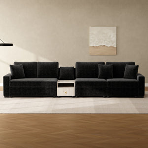 Modular Sofa Couch With Storage Armrest and Center Console