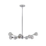 28' Modern Crystal Chandelier with 9 Lights - Chrome Finish