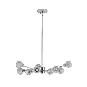 28" Modern Crystal Chandelier with 9 Lights - Chrome