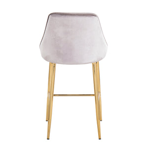 Marcel Contemporary Glam Counter Stool in Gold Metal - Set of 2