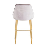 Marcel Contemporary Glam Counter Stool in Gold Metal - Set of 2